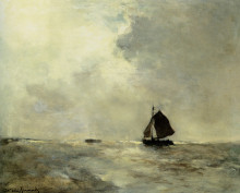 Копия картины "sailing boat in choppy seas" художника "вейсенбрух иохан хендрик"