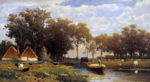 Картина "summer landscape" художника "вейсенбрух иохан хендрик"