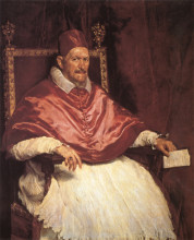 Репродукция картины "портрет папы иннокентия x" художника "веласкес диего"