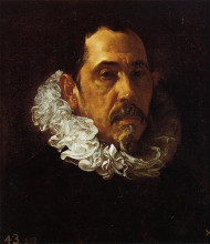 Копия картины "portrait of a man with a goatee" художника "веласкес диего"