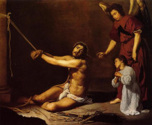 Копия картины "christ after the flagellation contemplated by the christian soul" художника "веласкес диего"
