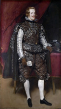 Копия картины "портрет филиппа iv в коричневом с серебром костюме" художника "веласкес диего"