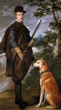 Картина "portrait of cardinal infante ferdinand of austria with gun and dog" художника "веласкес диего"