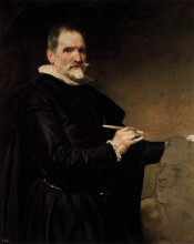 Репродукция картины "portrait of the sculptor, juan martinez montanes" художника "веласкес диего"