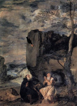 Копия картины "st. anthony the abbot and st. paul the first hermit" художника "веласкес диего"