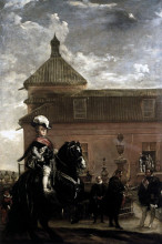 Репродукция картины "prince baltasar carlos with the count duke of olivares at the royal mews" художника "веласкес диего"