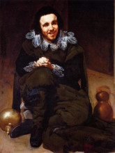 Картина "the buffoon calabacillas, mistakenly called the idiot of coria" художника "веласкес диего"