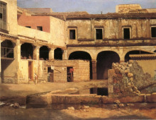 Репродукция картины "patio del ex convento de san augustin" художника "веласко хосе мария"