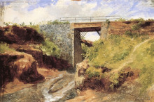 Репродукция картины "puente de la barranca del muerto" художника "веласко хосе мария"