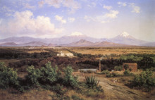 Репродукция картины "valle de m&#233;xico desde el molino del rey" художника "веласко хосе мария"