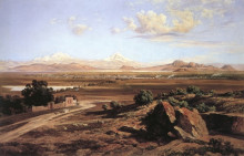 Репродукция картины "valle de m&#233;xico desde el tepeyac" художника "веласко хосе мария"