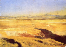 Репродукция картины "valle de m&#233;xico con la calzada de los misterios" художника "веласко хосе мария"