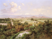 Репродукция картины "valle de m&#233;xico tomado desde el cerro de chapultepec" художника "веласко хосе мария"