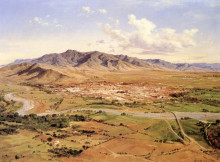 Репродукция картины "vista de la ciudad y valle grande de oaxaca" художника "веласко хосе мария"