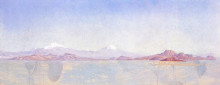 Копия картины "volcanes del valle de m&#233;xico" художника "веласко хосе мария"