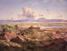 Репродукция картины "valle de m&#233;xico desde el cerro de atzacoalco" художника "веласко хосе мария"