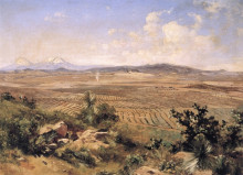 Репродукция картины "hacienda de chimalpa" художника "веласко хосе мария"