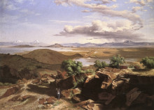 Репродукция картины "valle de m&#233;xico desde el cerro de santa isabel" художника "веласко хосе мария"