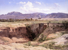 Картина "vista de la monta&#241;a del ajusco y pueblo de san &#193;ngel, desde la barranca del muerto" художника "веласко хосе мария"