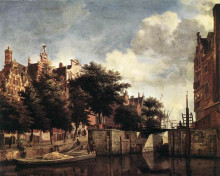 Картина "the martelaarsgracht in amsterdam" художника "вельде адриан ван де"