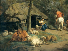 Копия картины "the hut (detail)" художника "вельде адриан ван де"