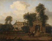 Репродукция картины "harteveld house on the vecht in utrecht" художника "вельде адриан ван де"