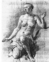 Копия картины "study of a female nude" художника "вельде адриан ван де"