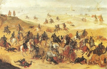 Репродукция картины "battle of lekkerbeetje, vughterheide (netherlands)" художника "вельде эсайас ван де"