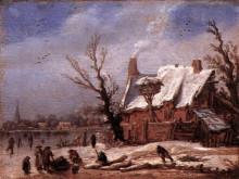 Картина "winter landscape" художника "вельде эсайас ван де"