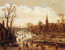 Картина "winter landscape" художника "вельде эсайас ван де"