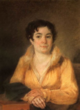 Репродукция картины "portret of l.a. stromilova" художника "венецианов алексей"