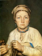 Копия картины "a peasant woman, combing flax (anisia)" художника "венецианов алексей"