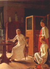 Репродукция картины "morning of the landlady" художника "венецианов алексей"