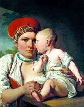 Копия картины "wet-nurse with a child" художника "венецианов алексей"