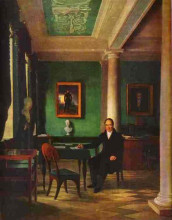 Копия картины "portrait of the state chancellor of the internal affairs, prince victor pavlovich kochubey in his study" художника "венецианов алексей"