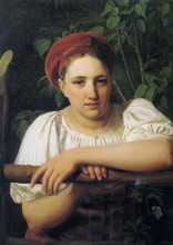 Репродукция картины "a peasant girl from tver" художника "венецианов алексей"