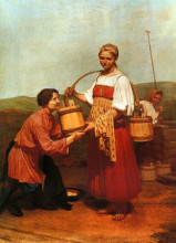 Копия картины "meeting at the well" художника "венецианов алексей"