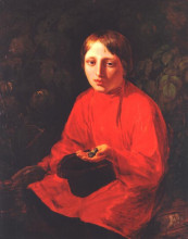 Картина "a boy in a red shirt" художника "венецианов алексей"