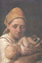 Репродукция картины "a peasant woman with a child" художника "венецианов алексей"