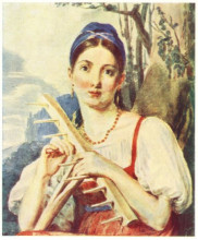 Репродукция картины "a peasant woman with a rake" художника "венецианов алексей"