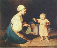 Картина "first steps (peasant woman with child)" художника "венецианов алексей"