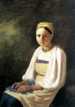 Копия картины "girl with the cornflowers" художника "венецианов алексей"