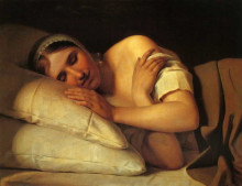 Картина "sleeping girl" художника "венецианов алексей"