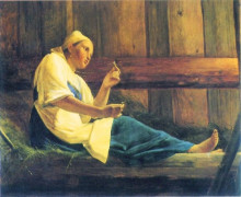 Копия картины "the girl in the hayloft" художника "венецианов алексей"