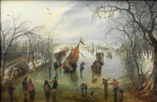 Репродукция картины "winter scene" художника "венне адриан ван де"