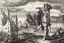 Репродукция картины "early depiction of a &quot;dutch telescope&quot;" художника "венне адриан ван де"