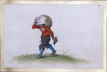 Репродукция картины "a man carrying a sack" художника "венне адриан ван де"
