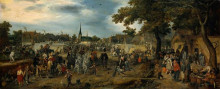 Копия картины "princes maurits and frederik hendrik of orange at the valkenburg horse fair" художника "венне адриан ван де"