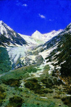 Репродукция картины "glacier on the way from kashmir to ladakh" художника "верещагин василий"