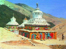 Репродукция картины "posthumous monuments in ladakh" художника "верещагин василий"